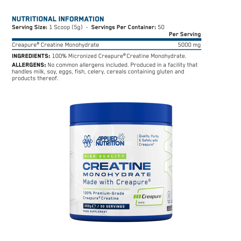 Съдържание на Applied Creapure Creatine Monohydrate 250g
